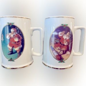Vintage 1996 Santa Christmas mugs